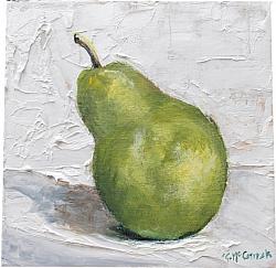 Original Painting on Canvas - A Pear - 20 x 20cm series