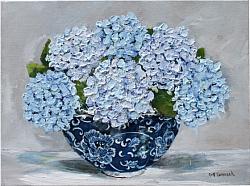 Original Painting on Canvas - In a Blue & White Bowl - postage included Australia wide