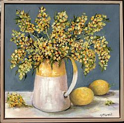 FRAMED - Lemons and Wattle -  Postage Included AUS wide