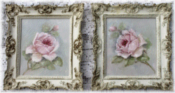 Original pair of Rose Paintings in French style Frames - Postage is included Australia wide