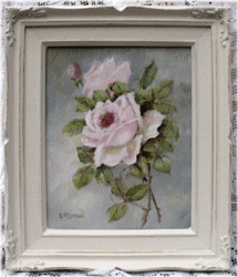 Original Painting - Roses in an Ornate Frame - FREE POSTAGE Australia wide