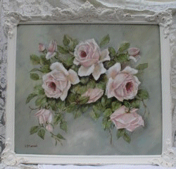 Original Painting - Vintage Floating Roses - Postage is included in the price Australia wide