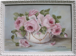 Original Painting - Bowl of Roses - Postage is included Australia wide