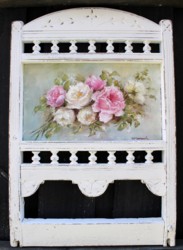 Original Painting - Roses in a Rescued Chair back - Postage is included Australia wide