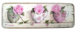 Ready to Hang Print - 3 Pretty China Tea Cups (39 x 13cm) Postage is included Australia wide