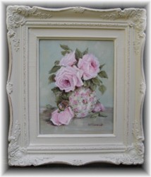 Original Painting - Favourite bowl of roses - Postage is included Australia wide