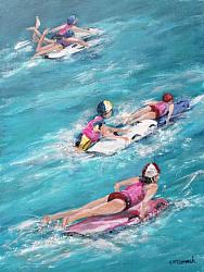 ORIGINAL Painting on Canvas - Racing Nippers -Postage included Aus wide
