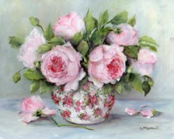 Roses in a Chintz Vase - Available as prints and gift cards