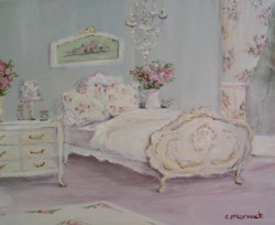 Original Whimsical Painting - Dream Bedroom - Postage is included Australia Wide