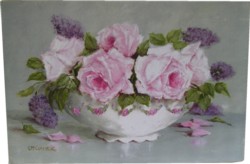 Print - Roses and Lilacs (37 x 25cm) POSTAGE included Australia wide