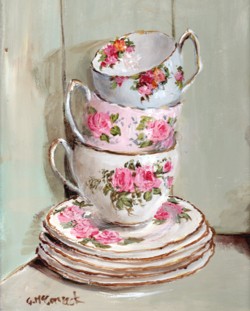 3 stacked tea cups - Available as prints and gift cards