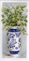 Original Painting on Panel - Blossoms in Blue & White Vase - Postage is included Australia Wide