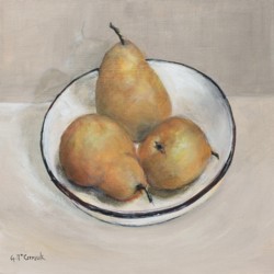 Original Painting on Canvas - Three Bosc Pears - postage included Aus wide