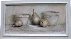 Original Painting - Rustic Bowls & Pears - Postage is included Australia Wide