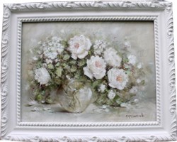 Original Painting - Blooming Whites in a Vase - Postage is included Australia Wide