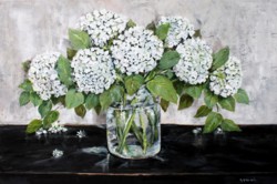 Original Painting on Panel - "White Hydrangeas" SOLD
