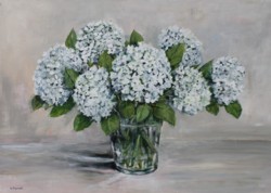 Original Painting on Panel - "Early White Hydrangeas"