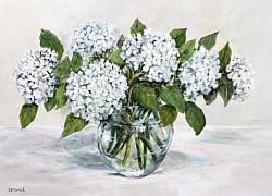 Original Painting on Panel - Simply White Hydrangeas