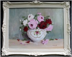 Original Painting - Large size - Display of Assorted Roses- Postage is included Australia wide