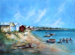 Original Painting on Panel - Mornington Peninsula Beach Scene - Postage is included Australia Wide