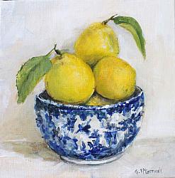 Original Painting on Canvas - Lemons in a Bowl - 20 x 20cm series