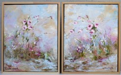 Pair of Original Paintings - Valley of Flowers - postage included Australia wide