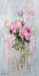 Original Painting on Panel - Textured Rose study - Postage is included Australia Wide