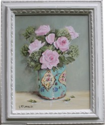 Original Painting - Roses in a Vintage Tin - Postage is included Australia Wide