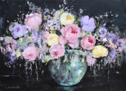 Original Painting on Panel - Pastel Roses