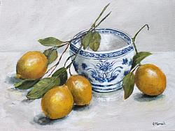 ORIGINAL Painting on Canvas - Laying Lemons - postage included Australia wide
