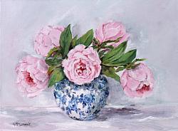 ORIGINAL Painting on Canvas - Pretty Peonies - postage included Australia widePretty {