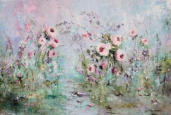 Original Painting on Panel - Flower Love - Postage is included Australia Wide