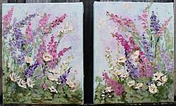 Original Paintings on Canvas - Foxgloves - 20 x 25cm series