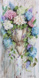 Original Painting on Panel - Flowers in a Wall Urn - Postage is included Australia Wide