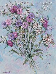 ORIGINAL Painting on Canvas - Cottage Garden Bunch - postage included Australia wide