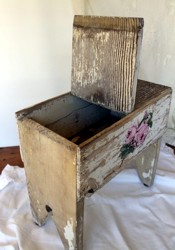 Old Chippy Stool with Hand Painted Roses