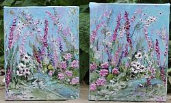 Original Paintings on Canvas - My Cottage Garden - Pair of paintings