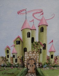 Original Painting on Canvas - Rose Castle - Postage is included Australia Wide
