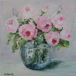 Original Painting on Canvas - Sweet Roses - 20 x 20cm series