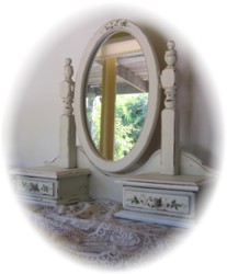Hand Painted Combination Mirror Drawer set - Pick Up only