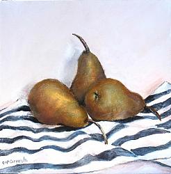 Original Painting on Canvas - 3 Bosc Pears 30 x 30cm Sold via Bluethumb Art