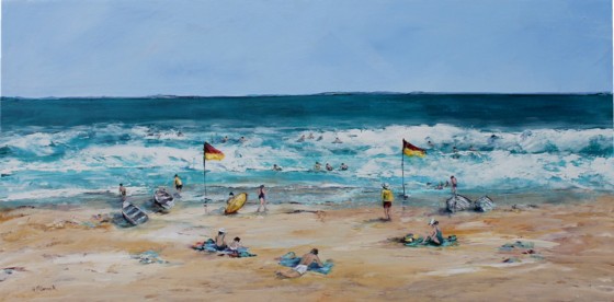 Original Painting on Panel - Beach Day Bliss - Postage included Australia wide