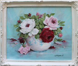 Original Painting - Bowl of Roses - Postage is included Australia Wide