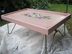 Folding Vintage Tray with Hand painted Roses - Postage is included Australia wide