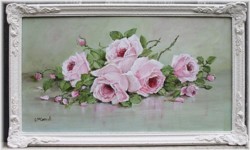 Original Painting - Resting Pink Roses - Postage is included Australia wide