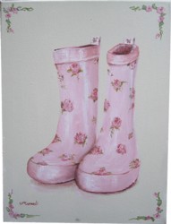 Original Painting on Canvas  - Rosy Gum Boots - Postage is included Australia Wide