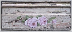 Original Painting - Pink Roses on Red Pine Timber Architrave - Postage is included AUSTRALIA wide