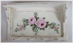 Hand Painted Shelf - roses - Postage is included Australia Wide