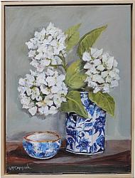FRAMED - Simply White Hydrangeas - Postage is included Australia wide
