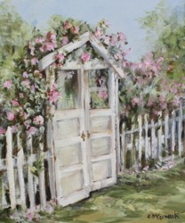 Original Painting - "The Cottage Gate" - Postage is included Australia Wide